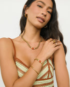 Colar Corrente Odette Ágata Vermelha - Ouro 18K | SILLENE