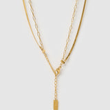 Colar Duplo Louie - Ouro 18K | SILLENE - detalhe