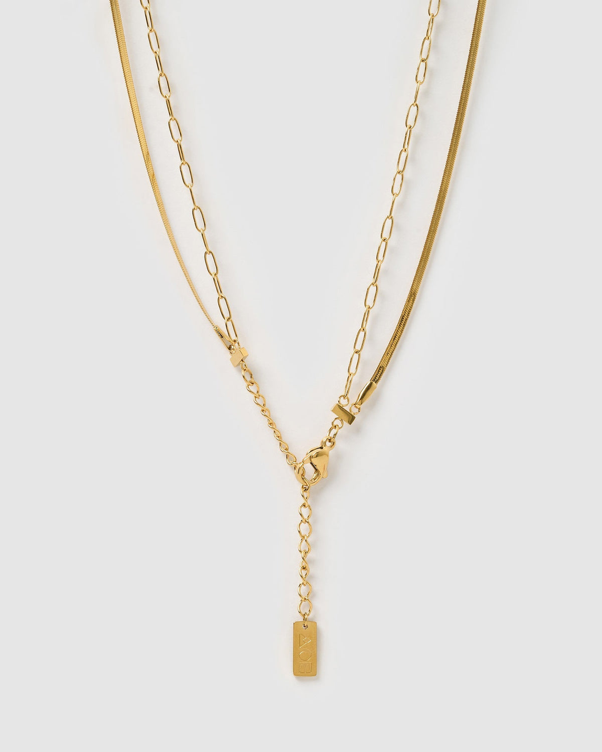 Colar Duplo Louie - Ouro 18K | SILLENE - detalhe