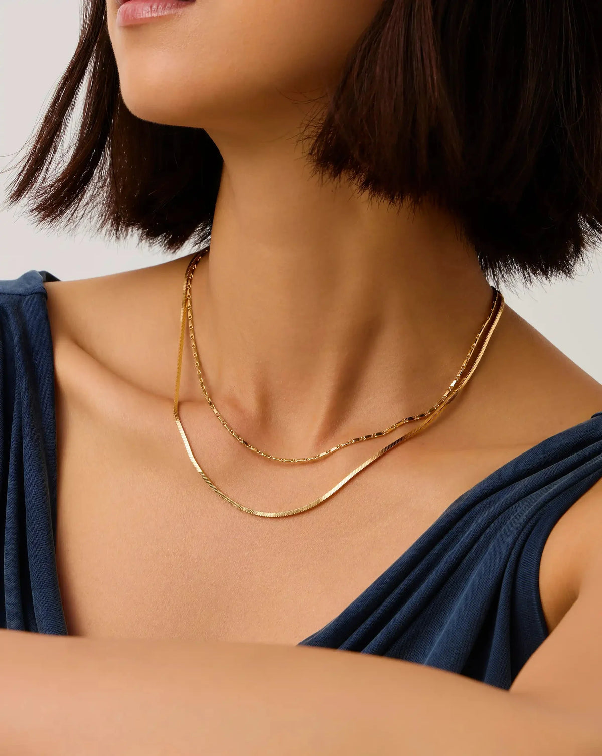 Colar Elos Retangulares - Ouro 18K | SILLENE - detalhe