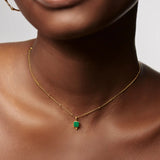 Colar Gargantilha Pedra Malaquita - Ouro 18K | SILLENE - detalhe