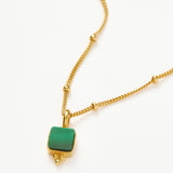 Colar Gargantilha Pedra Malaquita - Ouro 18K | SILLENE