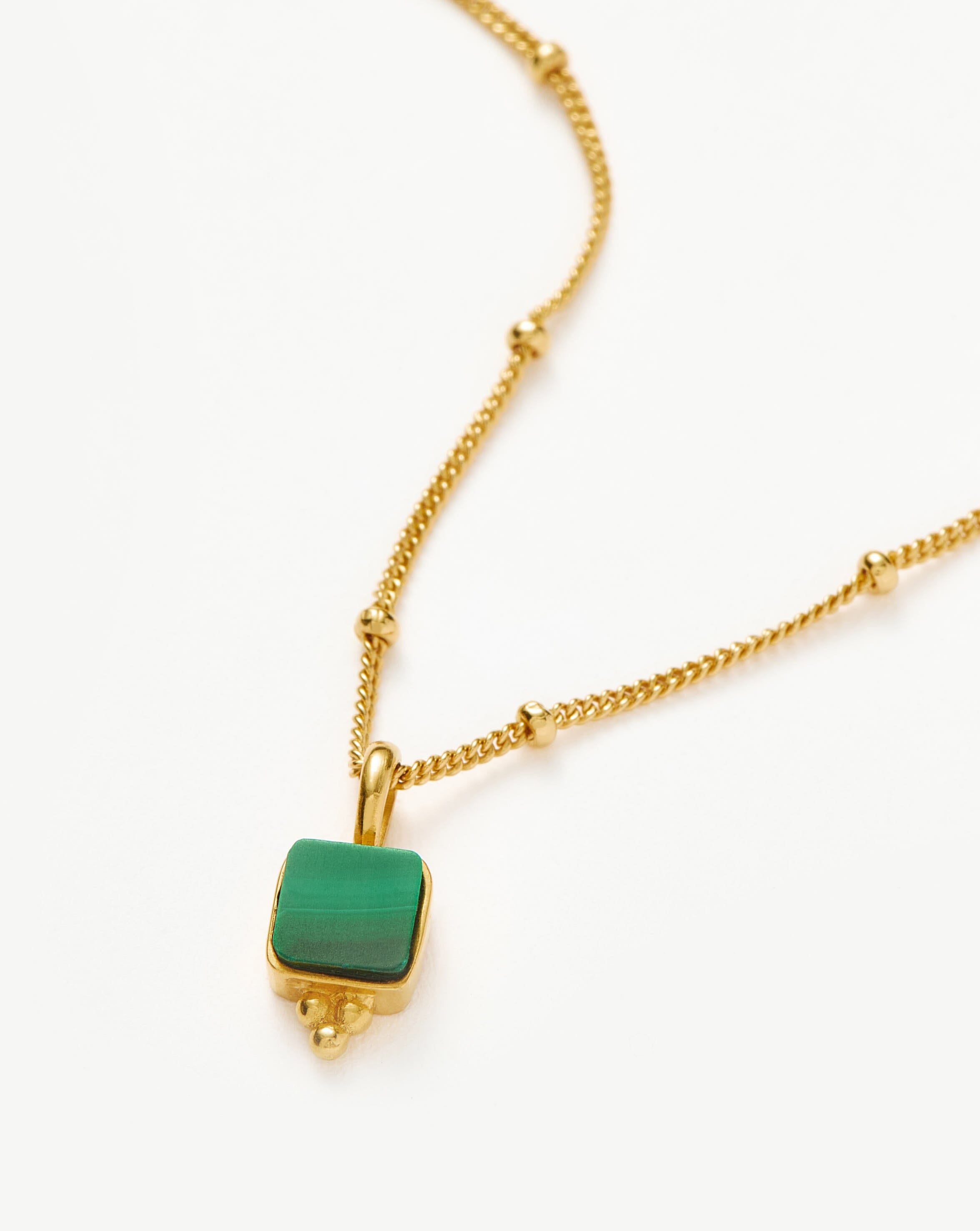 Colar Gargantilha Pedra Malaquita - Ouro 18K | SILLENE