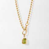 Colar Globo Pedra do Mês - Ouro 18K - Peridoto (Agosto) | SILLENE