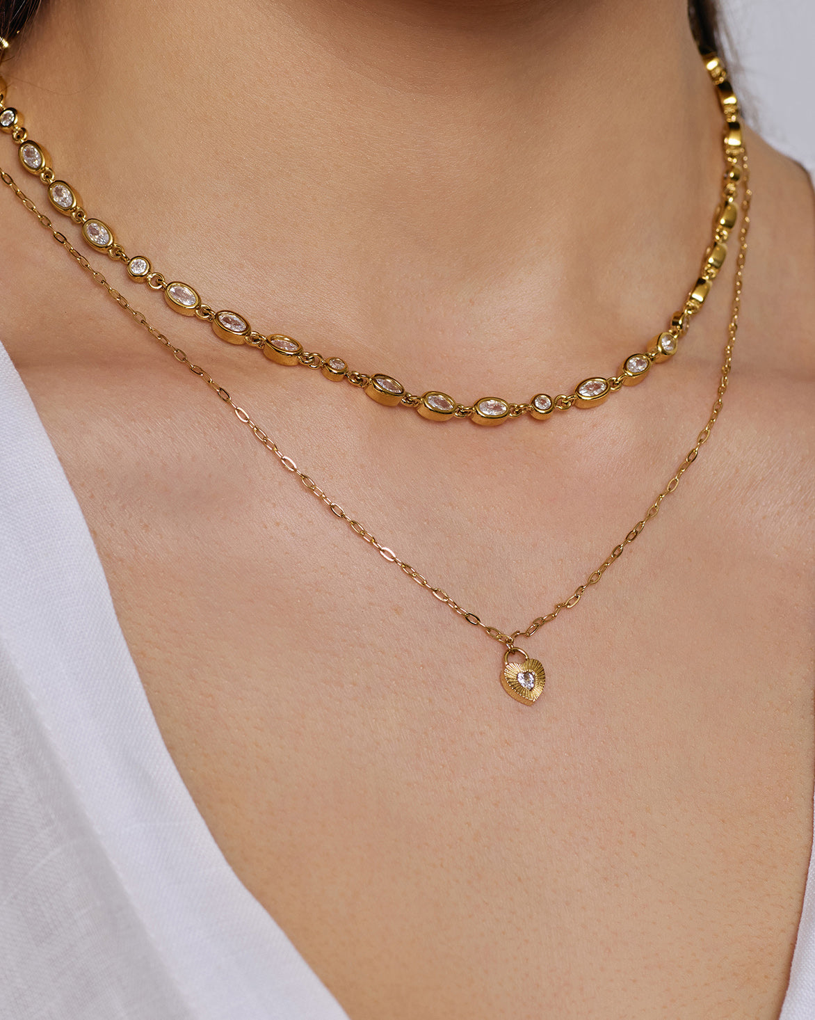 Colar Isadora Cristal - Ouro 18K | SILLENE