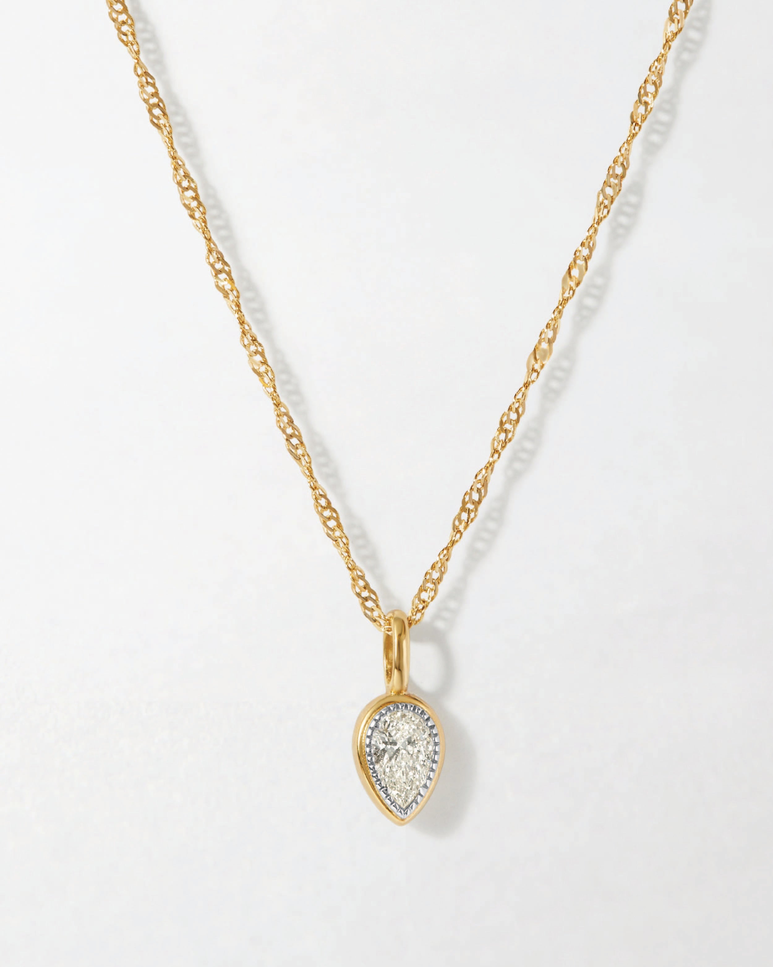 Colar Lapidação Pera - Ouro 18K | SILLENE