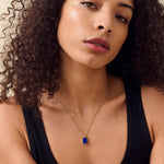 Colar Lápis-lazúli - Ouro 18K | SILLENE - uso