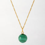 Colar Malaquita Esfera - Ouro 18K | SILLENE