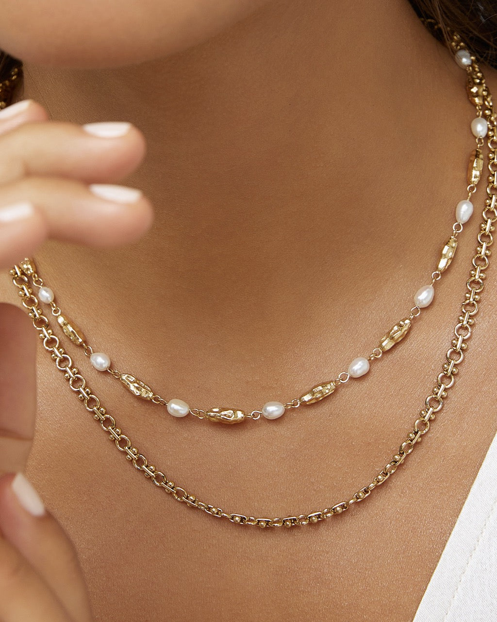 Colar Mimi Pérola e Ouro - Ouro 18K | SILLENE