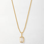Colar Mini Oitavado Pedra do Mês - Abril (Topázio Branco) - Ouro 18K | SILLENE