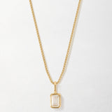 Colar Mini Oitavado Pedra do Mês - Abril (Topázio Branco) - Ouro 18K | SILLENE