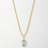 Colar Mini Oitavado Pedra do Mês - Dezembro (Topázio Azul) - Ouro 18K | SILLENE