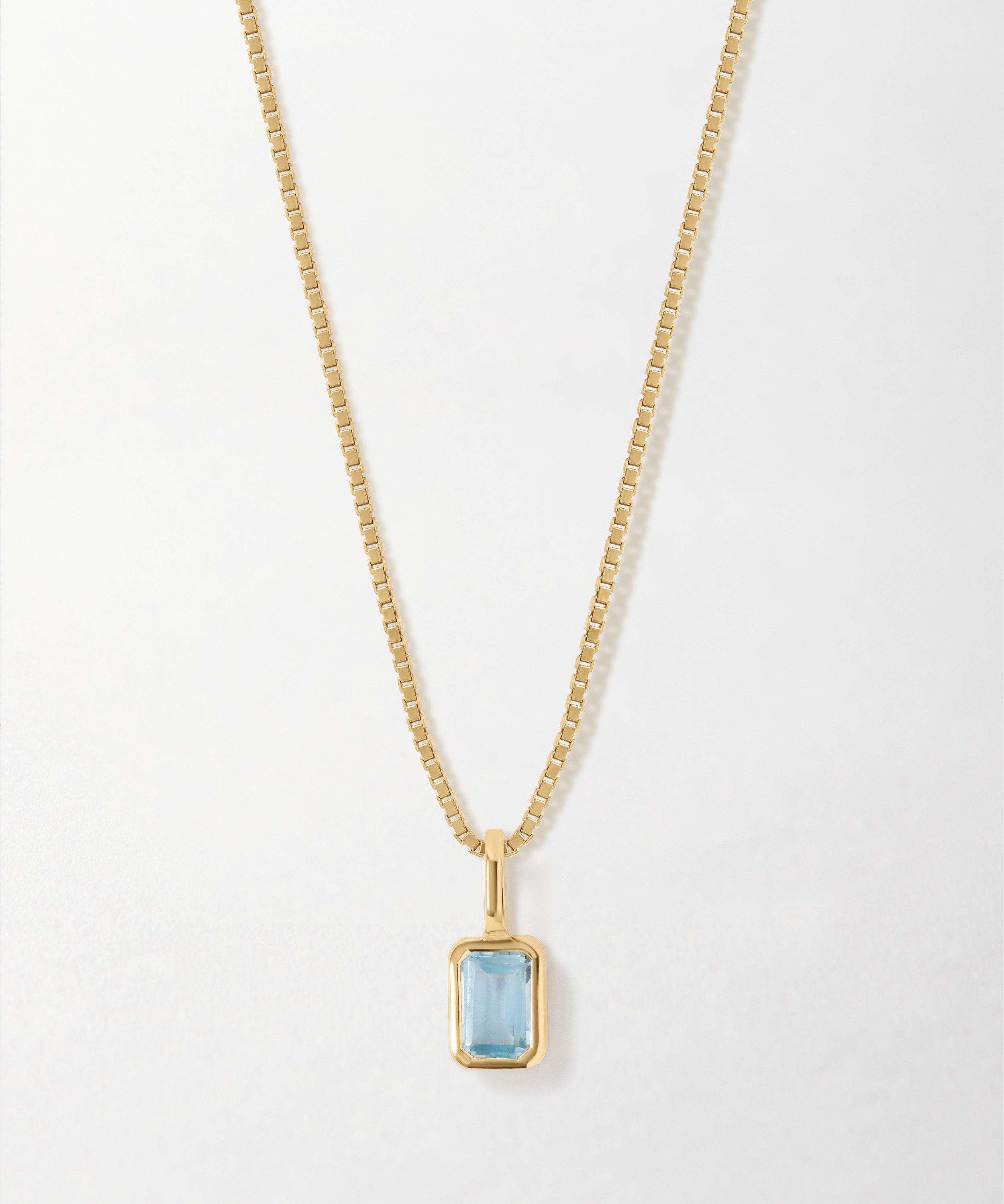 Colar Mini Oitavado Pedra do Mês - Dezembro (Topázio Azul) - Ouro 18K | SILLENE