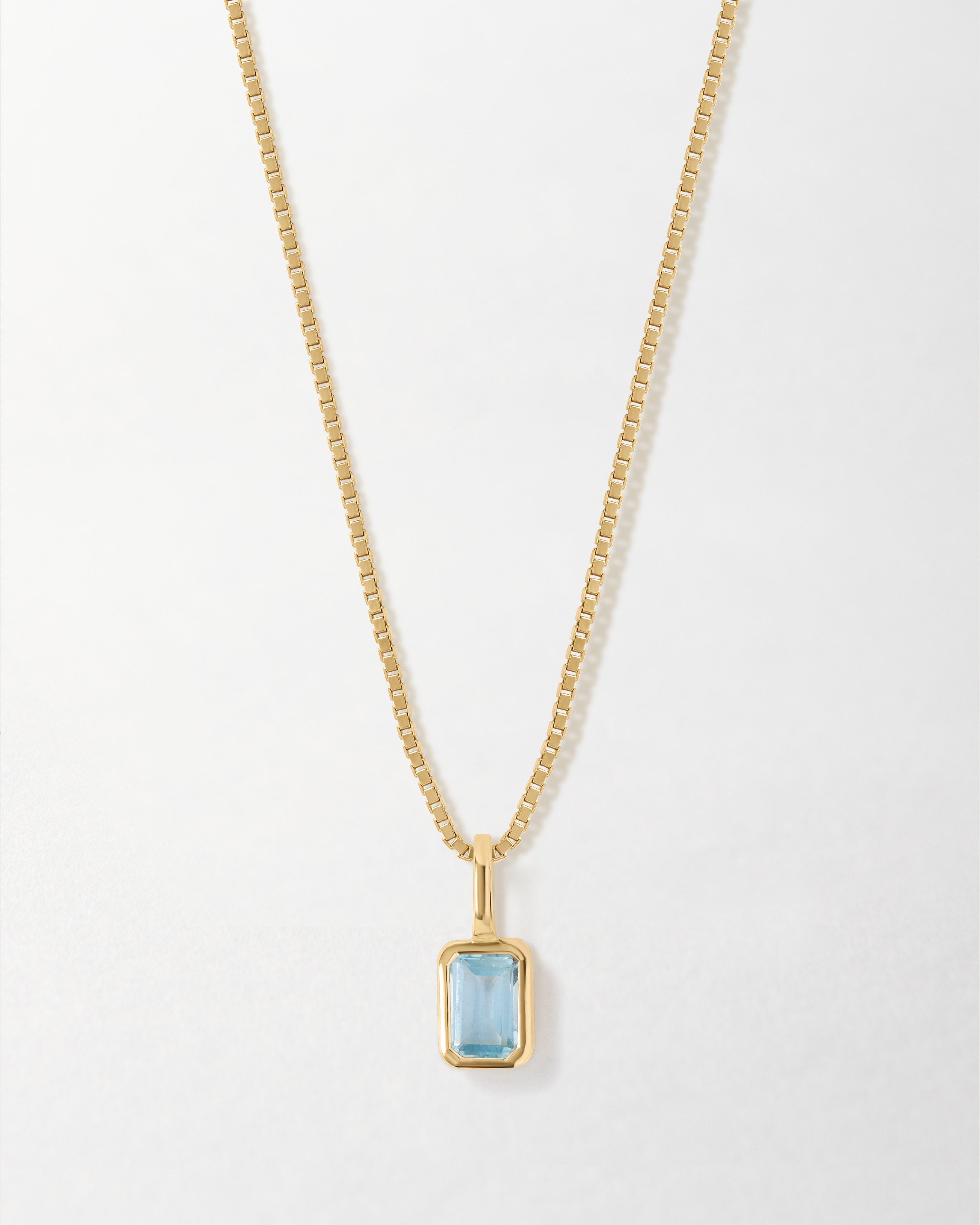 Colar Mini Oitavado Pedra do Mês - Dezembro (Topázio Azul) - Ouro 18K | SILLENE