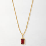 Colar Mini Oitavado Pedra do Mês - Janeiro (Granada) - Ouro 18K | SILLENE