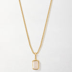 Colar Mini Oitavado Pedra do Mês - Junho (Pedra-da-Lua) - Ouro 18K | SILLENE