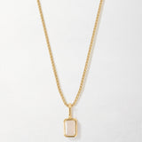 Colar Mini Oitavado Pedra do Mês - Junho (Pedra-da-Lua) - Ouro 18K | SILLENE