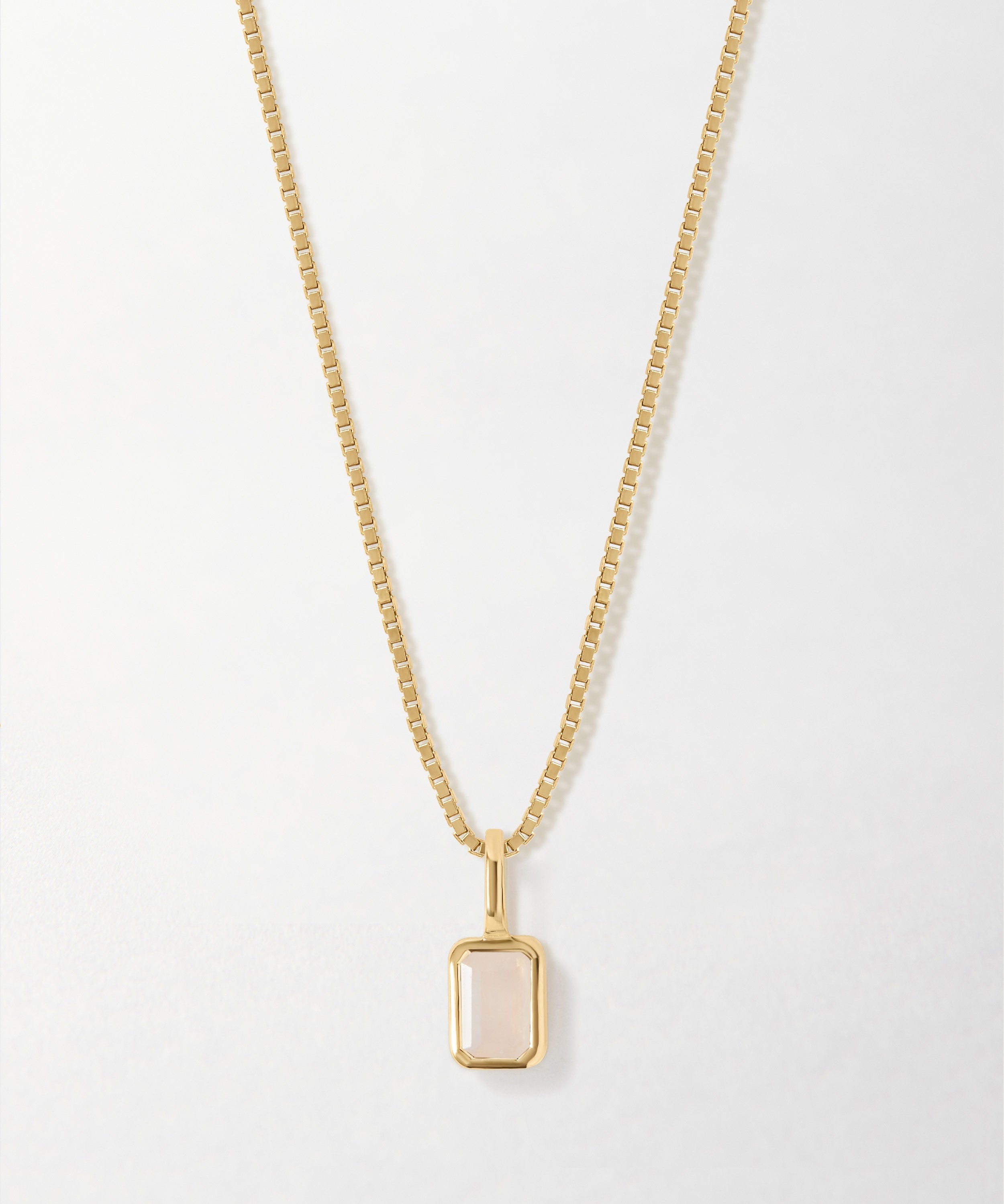 Colar Mini Oitavado Pedra do Mês - Junho (Pedra-da-Lua) - Ouro 18K | SILLENE
