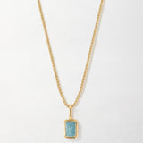 Colar Mini Oitavado Pedra do Mês - Março (Água-marinha) - Ouro 18K | SILLENE