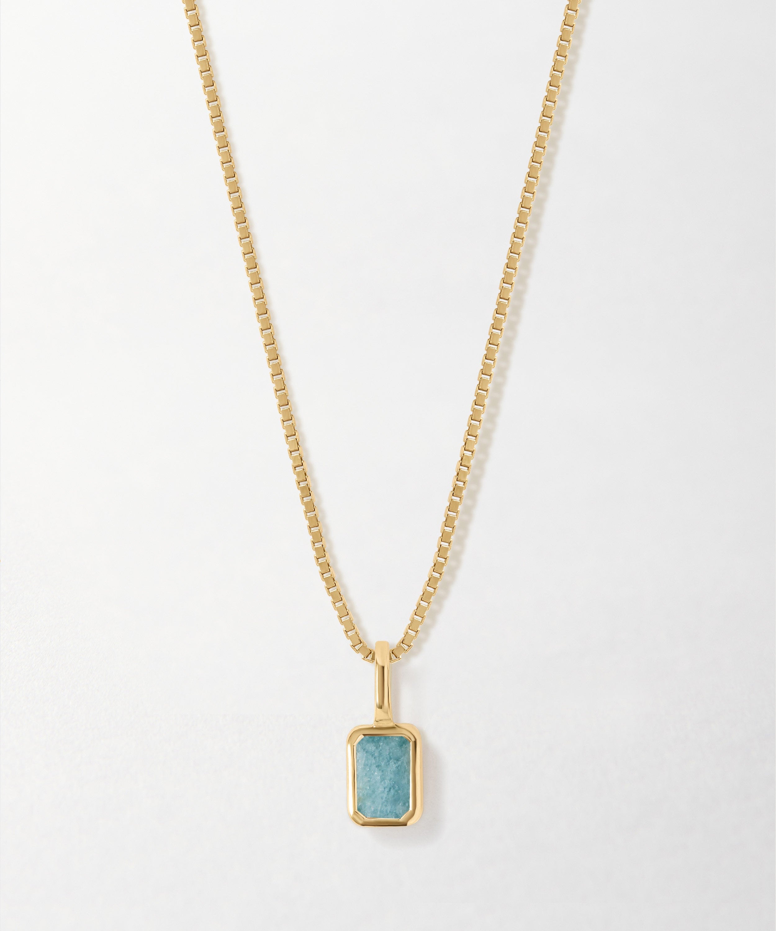 Colar Mini Oitavado Pedra do Mês - Março (Água-marinha) - Ouro 18K | SILLENE