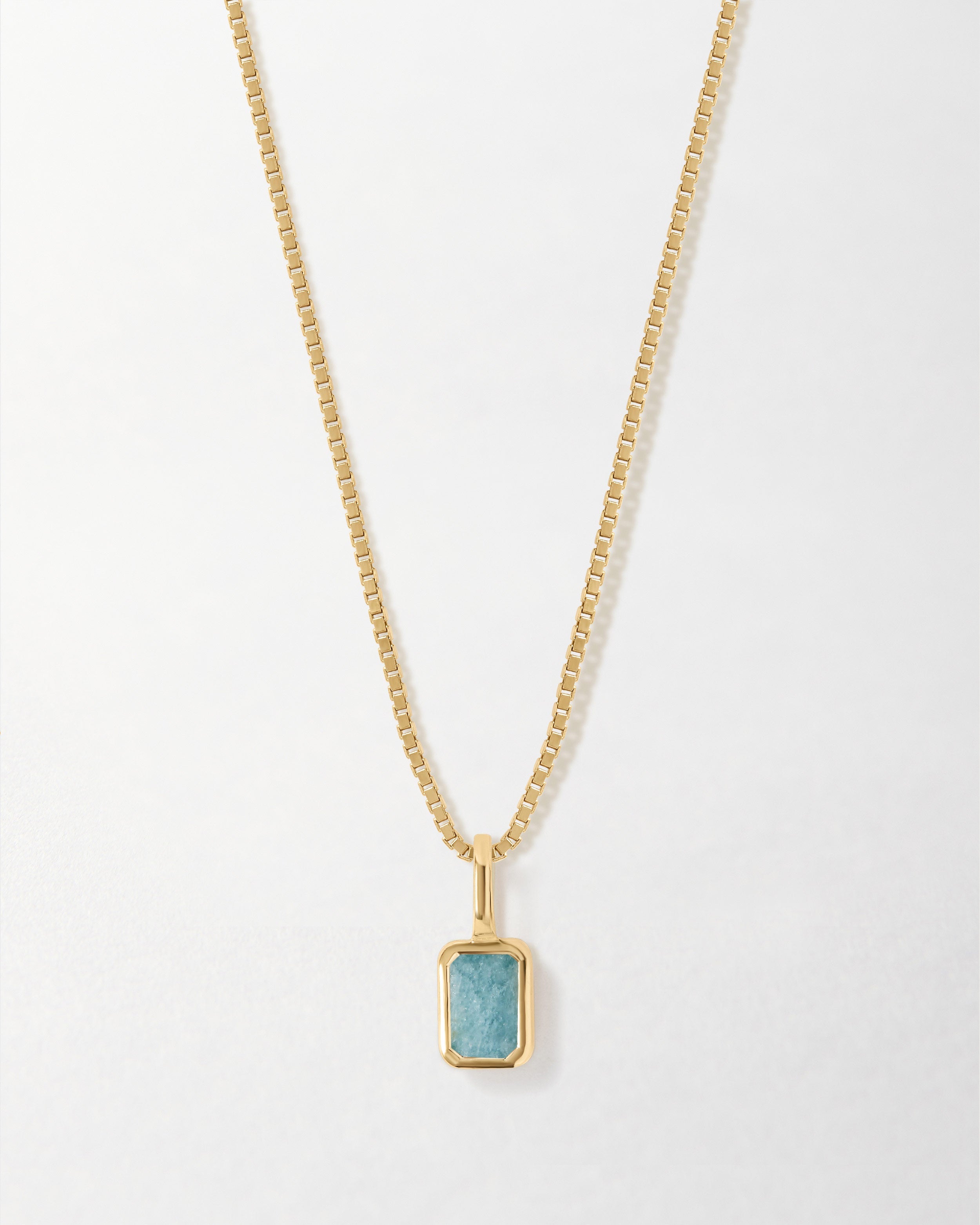 Colar Mini Oitavado Pedra do Mês - Março (Água-marinha) - Ouro 18K | SILLENE