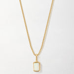 Colar Mini Oitavado Pedra do Mês - Outubro (Opala) - Ouro 18K | SILLENE