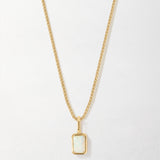 Colar Mini Oitavado Pedra do Mês - Outubro (Opala) - Ouro 18K | SILLENE