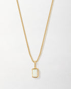 Colar Mini Oitavado Pedra do Mês - Outubro (Opala) - Ouro 18K | SILLENE