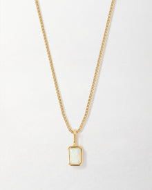 Colar Mini Oitavado Pedra do Mês - Outubro (Opala) - Ouro 18K | SILLENE