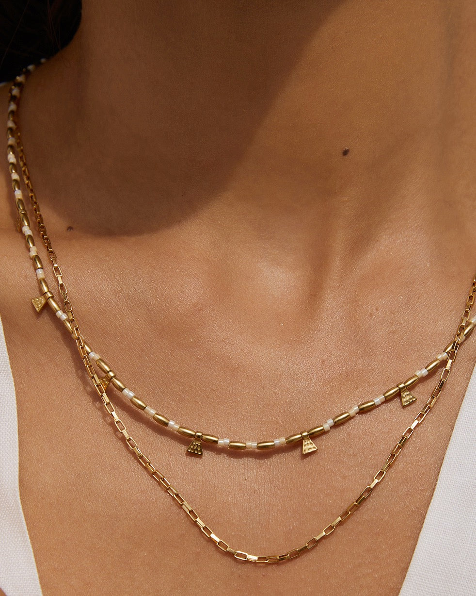 Colar Natalia Baunilha - Ouro 18K | SILLENE