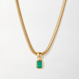Colar Pebble Ônix Verde - Ouro 18K | SILLENE