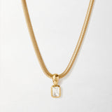 Colar Pebble Topázio Branco - Ouro 18K | SILLENE