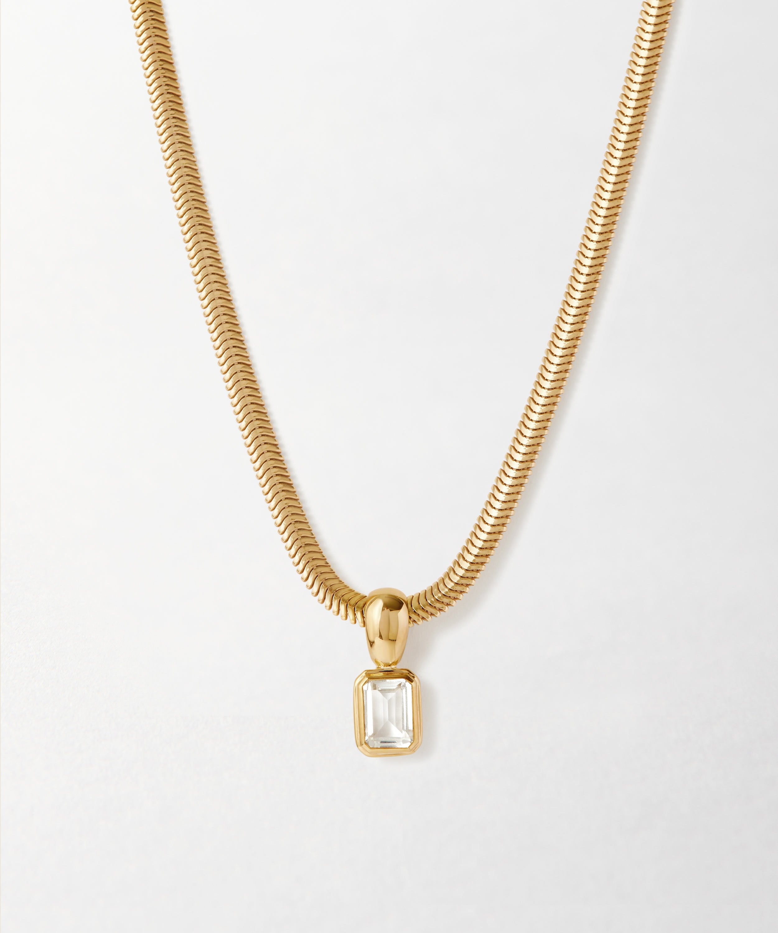 Colar Pebble Topázio Branco - Ouro 18K | SILLENE