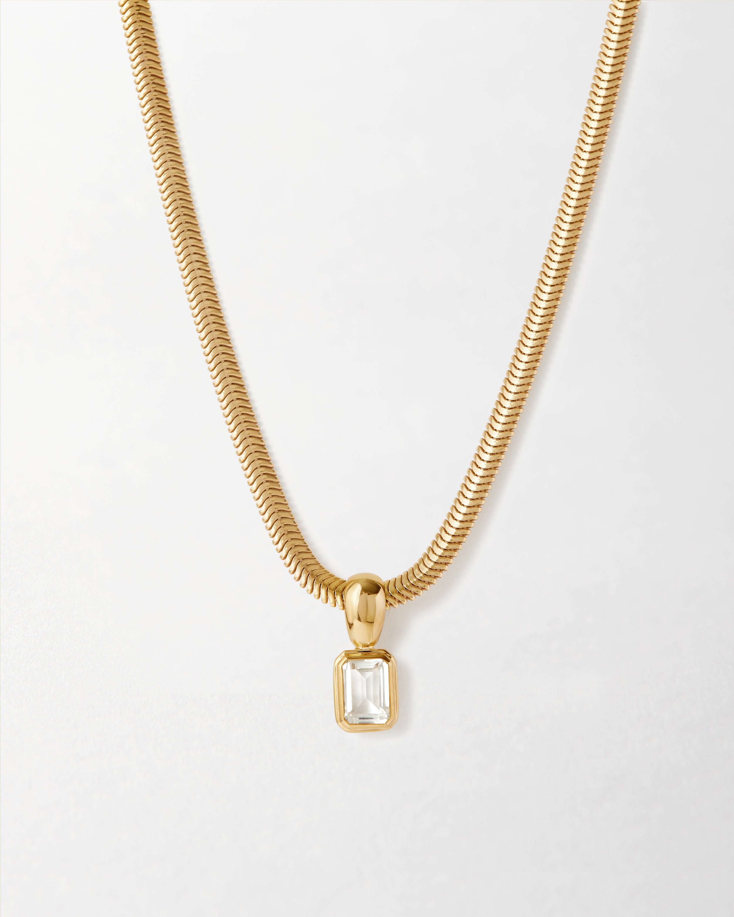 Colar Pebble Topázio Branco - Ouro 18K | SILLENE