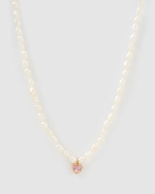 Colar Pérola Coração Kiki - Ouro 18K | SILLENE