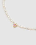 Colar Pérola Coração Kiki - Ouro 18K | SILLENE