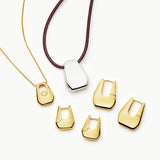 Colar Pingente Arco Cristal - Ouro 18K | SILLENE - detalhe