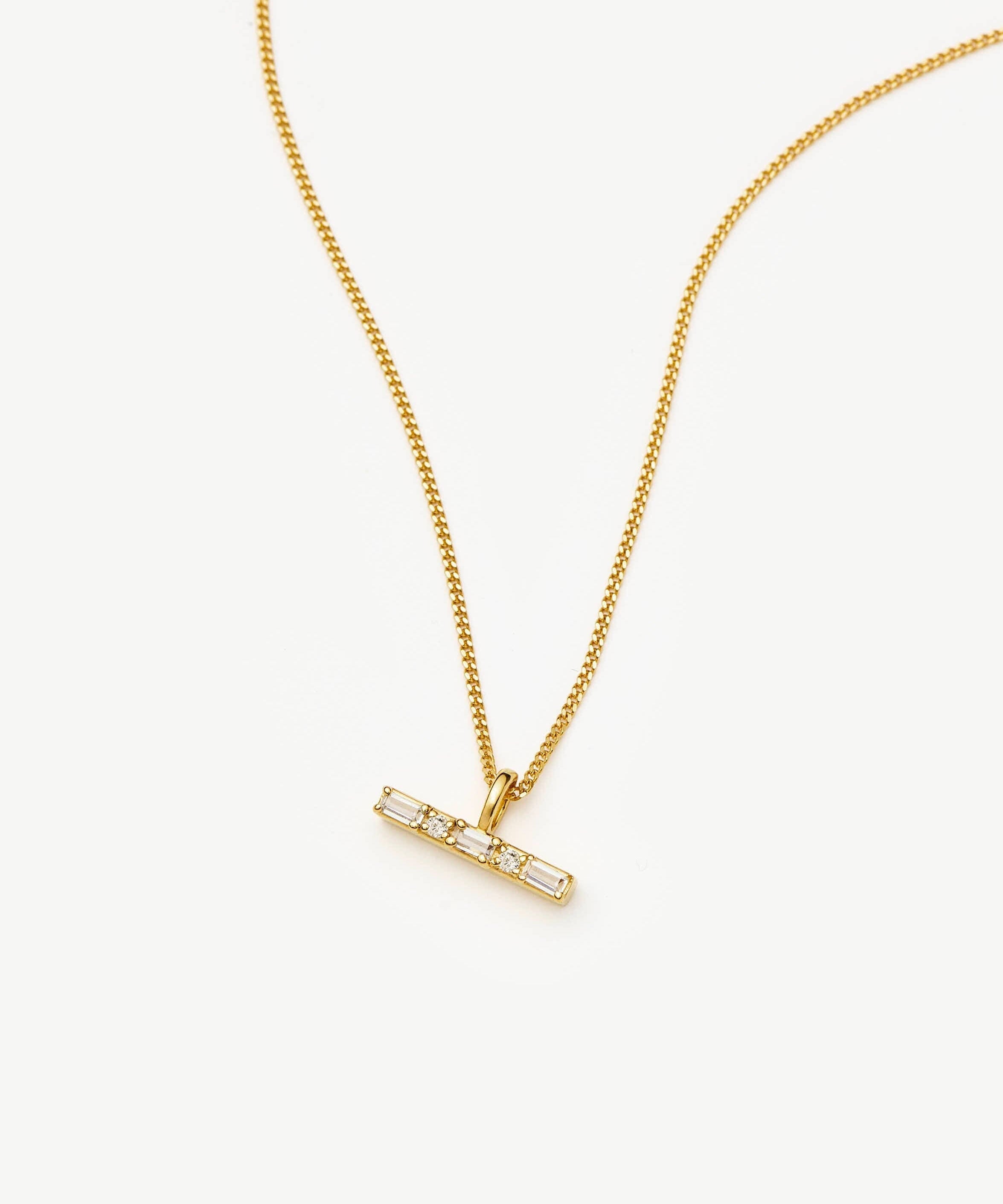 Colar Pingente Barra Cristal - Ouro 18K | SILLENE