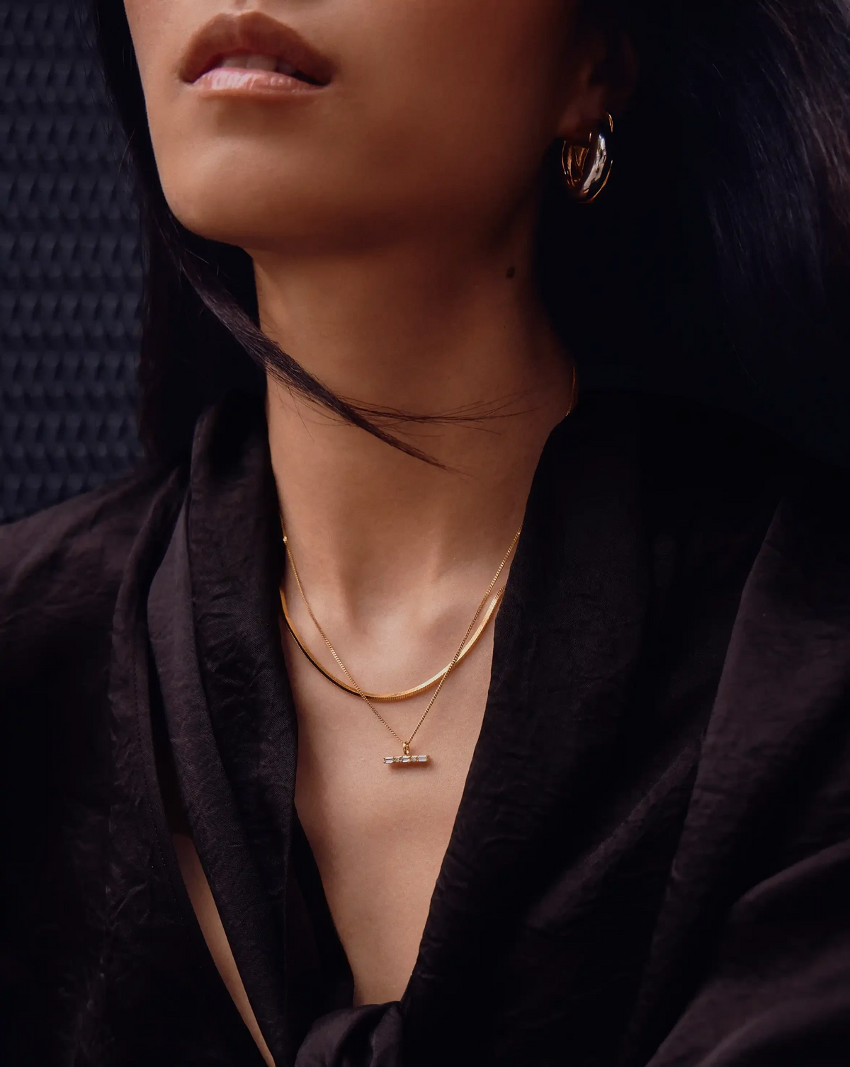 Colar Pingente Barra Cristal - Ouro 18K | SILLENE