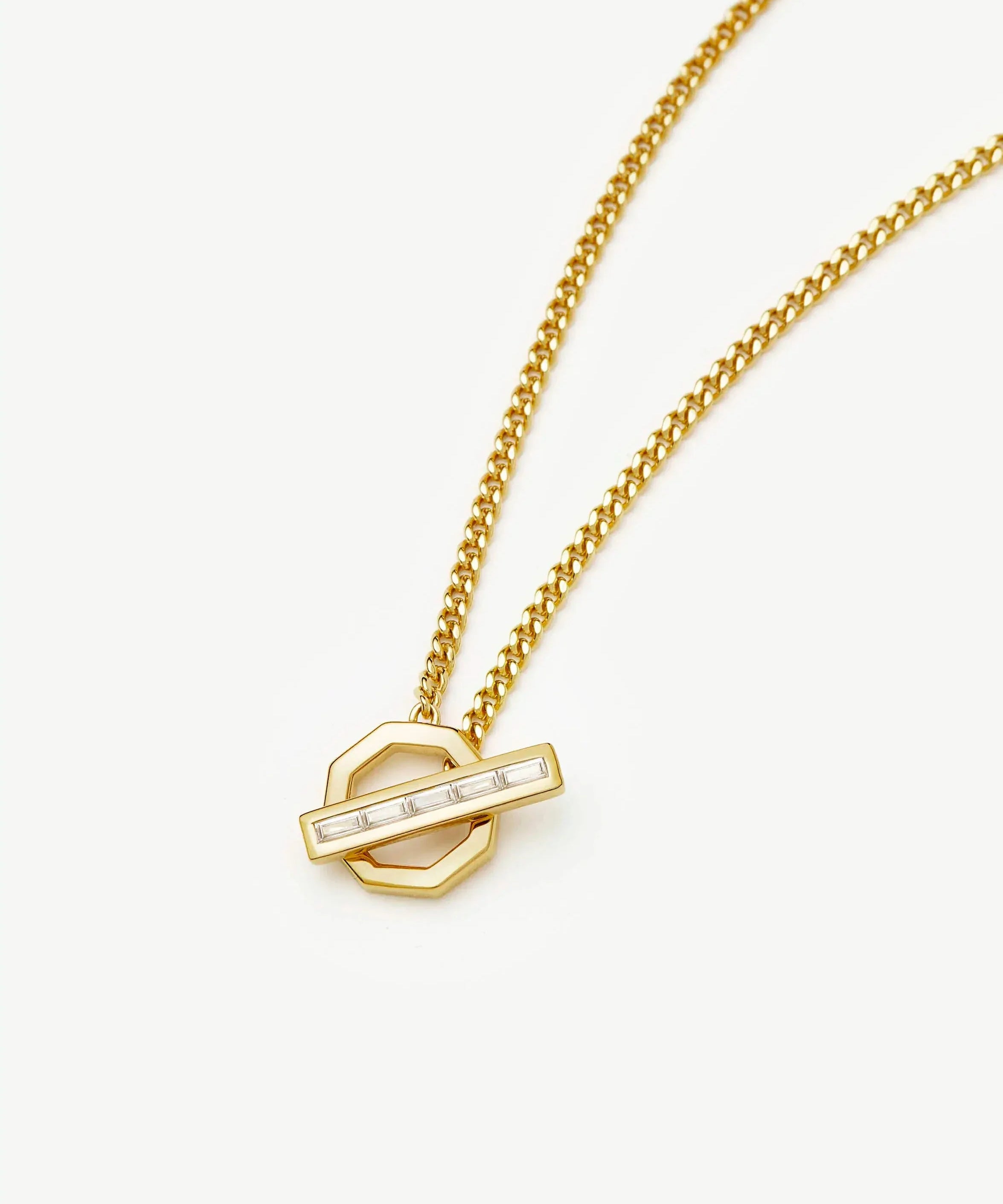 Colar Pingente Barra Hexagonal - Ouro 18K | SILLENE