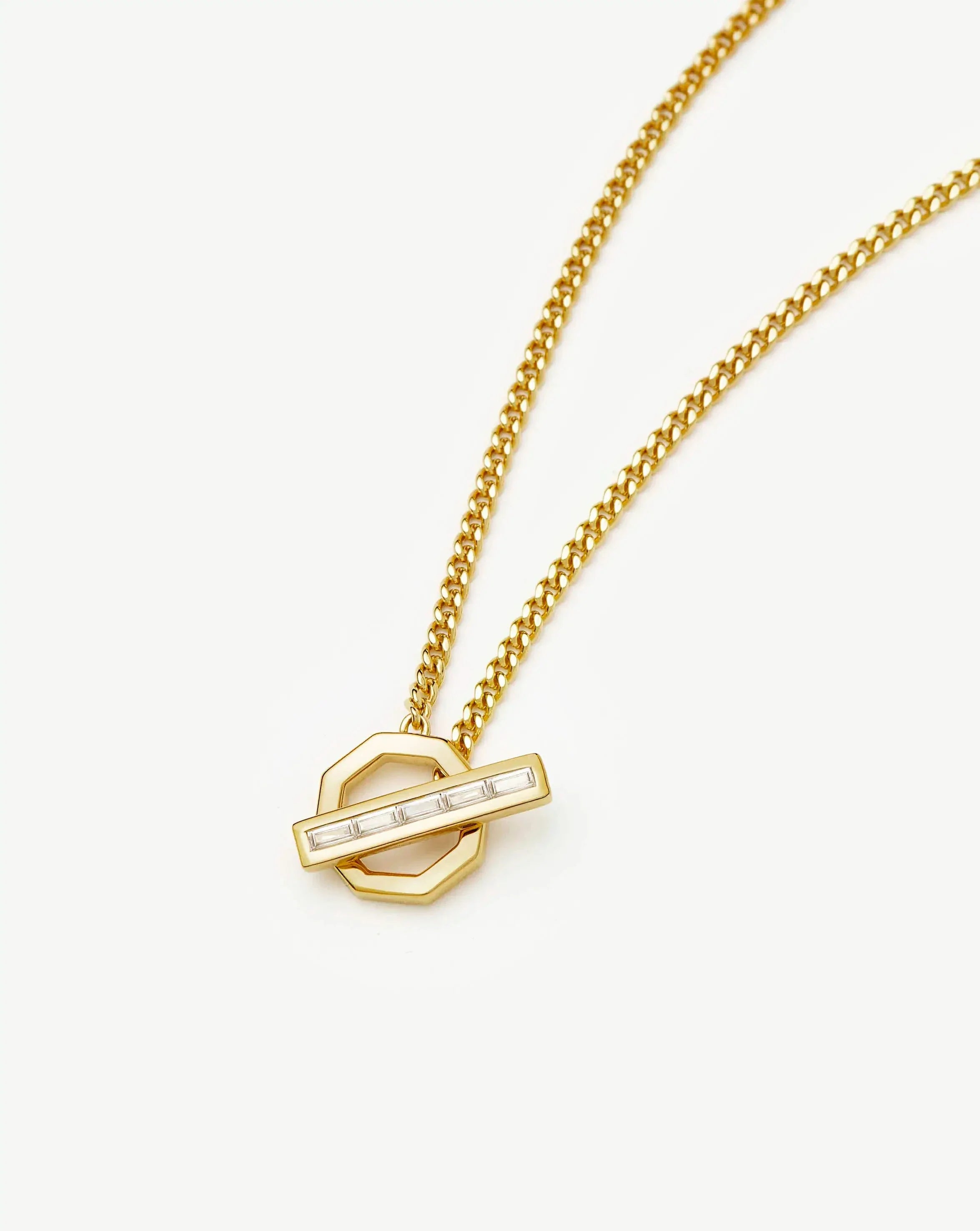 Colar Pingente Barra Hexagonal - Ouro 18K | SILLENE
