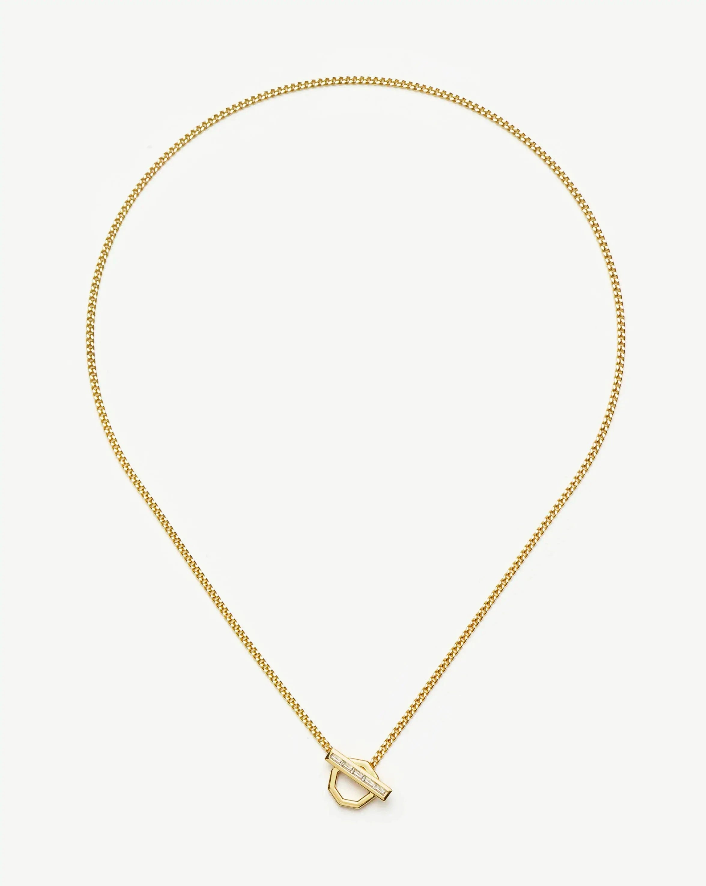 Colar Pingente Barra Hexagonal - Ouro 18K | SILLENE - detalhe