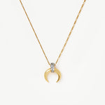 Colar Pingente Chifre Cravejado - Ouro 18K | SILLENE