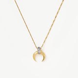 Colar Pingente Chifre Cravejado - Ouro 18K | SILLENE