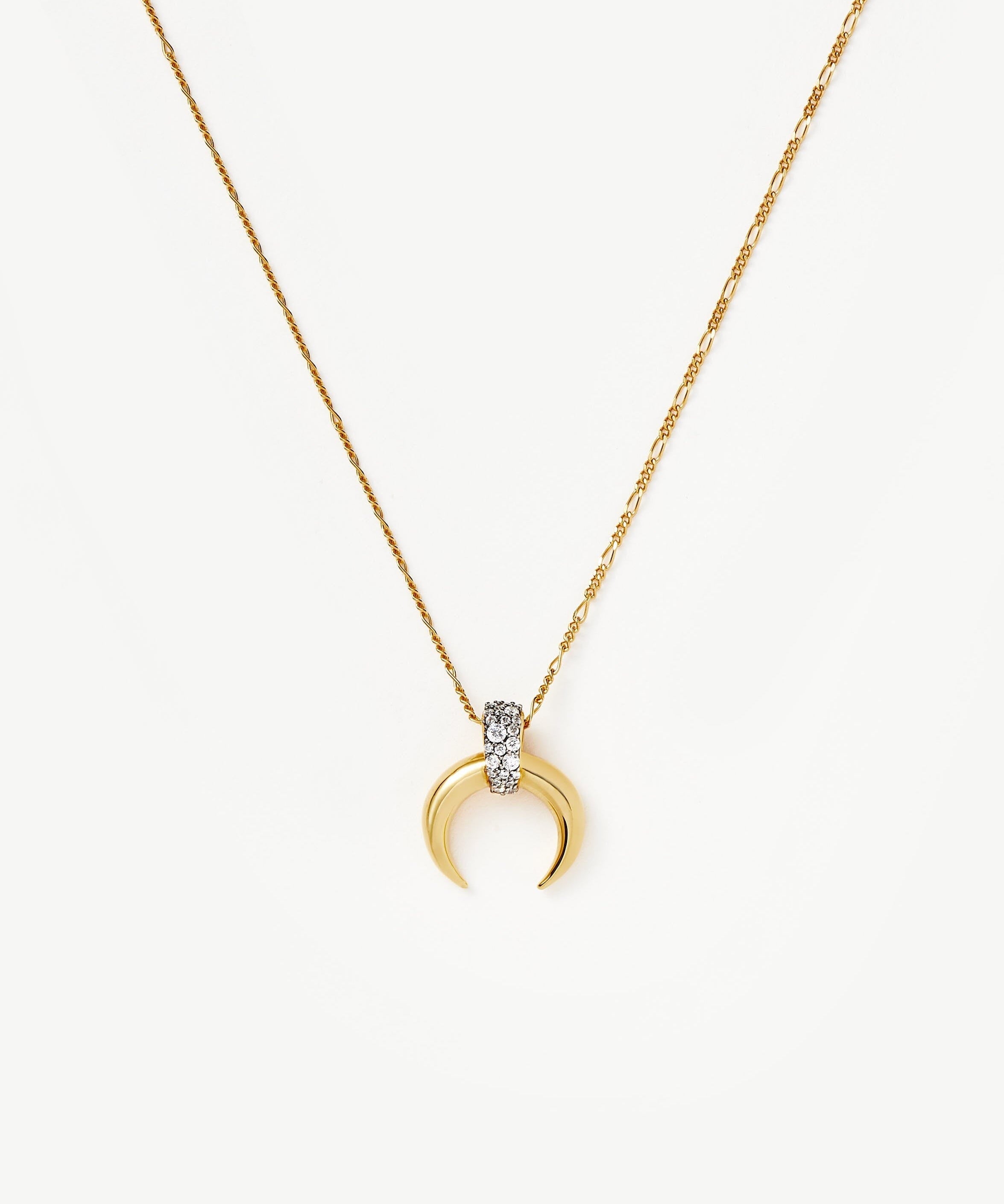 Colar Pingente Chifre Cravejado - Ouro 18K | SILLENE