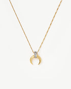 Colar Pingente Chifre Cravejado - Ouro 18K | SILLENE