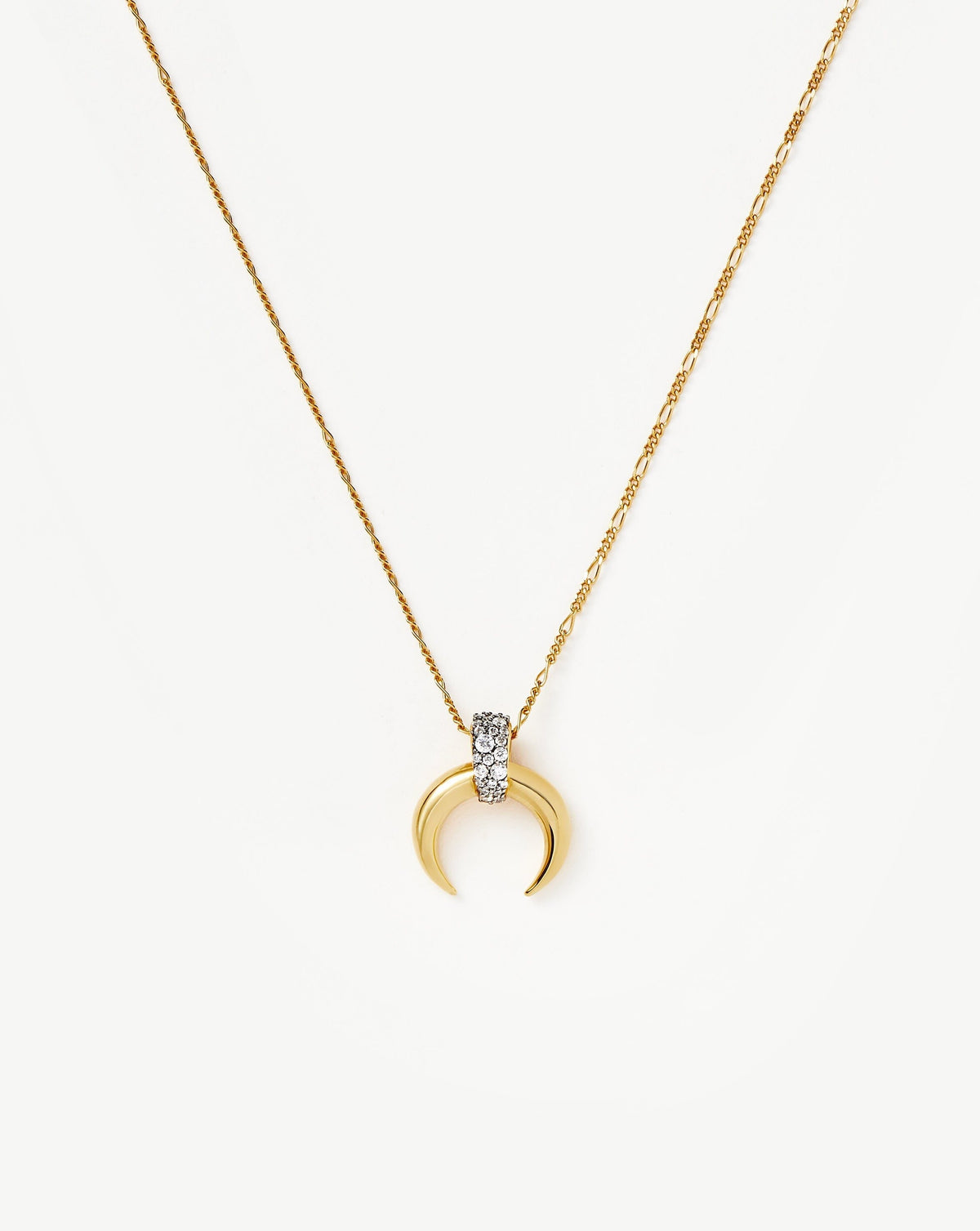 Colar Pingente Chifre Cravejado - Ouro 18K | SILLENE