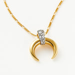 Colar Pingente Chifre Cravejado - Ouro 18K | SILLENE