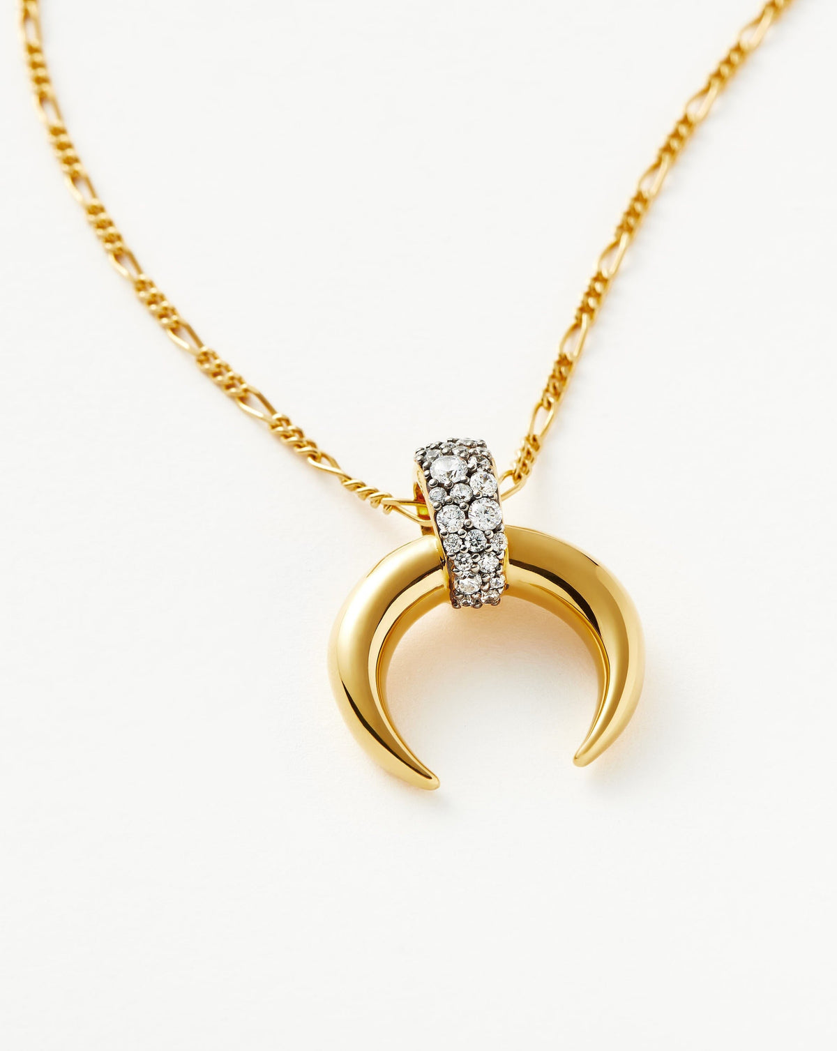 Colar Pingente Chifre Cravejado - Ouro 18K | SILLENE