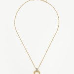 Colar Pingente Chifre Cravejado - Ouro 18K | SILLENE - detalhe